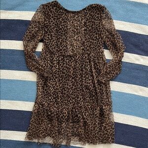 Zara Girls Chiffon Leopard Cheetah Twirl Dress